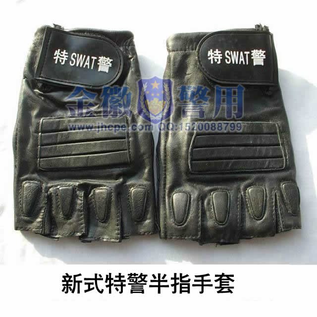 特警夏季作战手套，特警半指手套，真皮特警战术手套