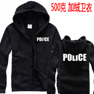 警察春秋休闲拉链卫衣，POLICE标志警徽