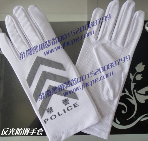 交警防滑执勤反光手套，警察指挥手套