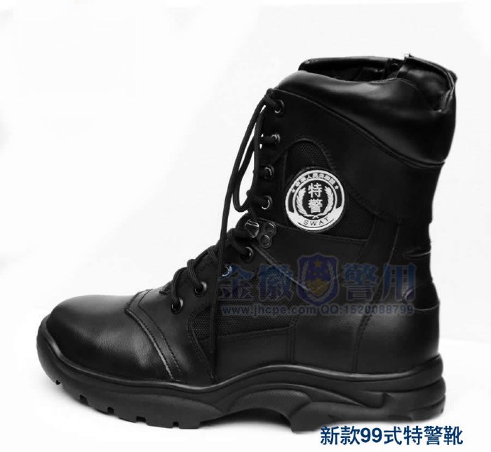 新款99式特警作战靴，特警训练靴，正品警察鞋子，SWAT皮靴