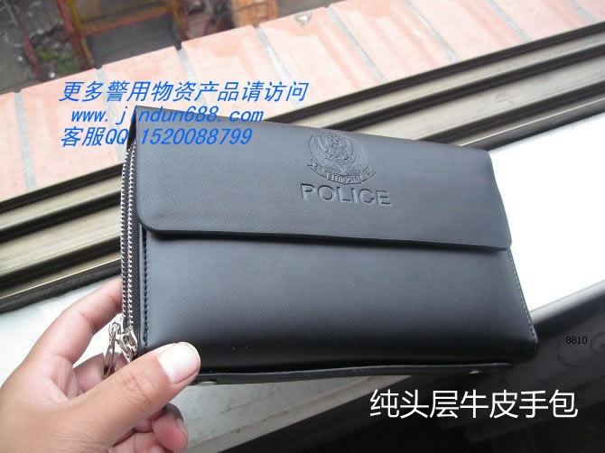警官头层真皮警用大手包，制式警徽纪念手拿包，警用皮具
