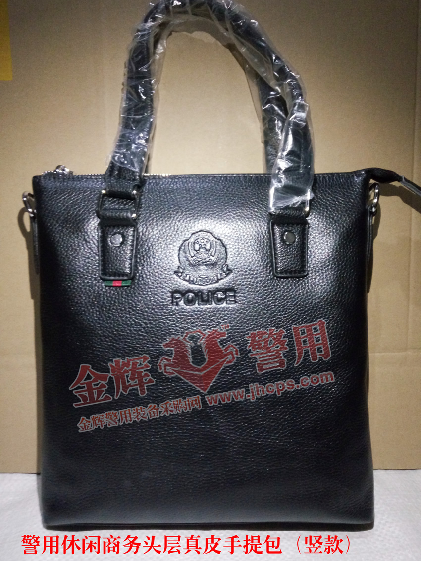 新式警察POLICE头层牛皮手提单肩文件商务包 公安警用手提包 正品警察真皮包