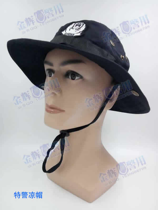 特警夏季带檐凉帽 特警牛仔帽 公安特警夏凉帽 警用战训丛林帽 户外帽2017正