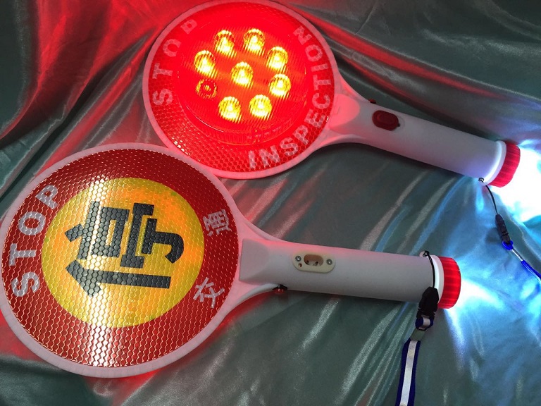交警执勤停车指令牌，发光LED停车牌，执勤拦车牌