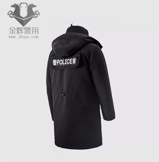 警察长款羽绒防寒服 加厚警用羽绒执勤大衣 正品警察多功能羽绒服 公安执勤羽绒警