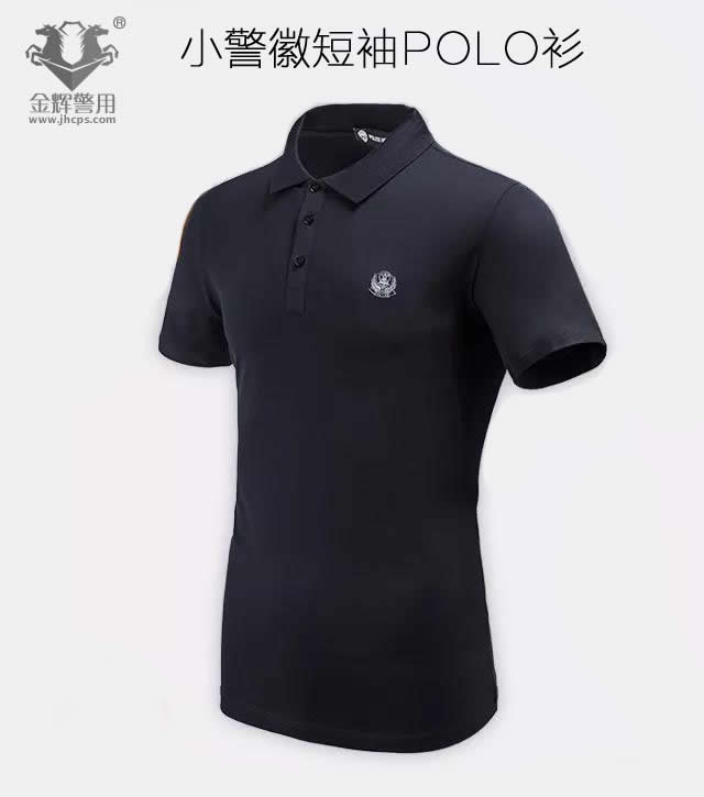 正品警用夏季POLO战术休闲工作T恤，警察立领短袖衫，精致警徽文化衫